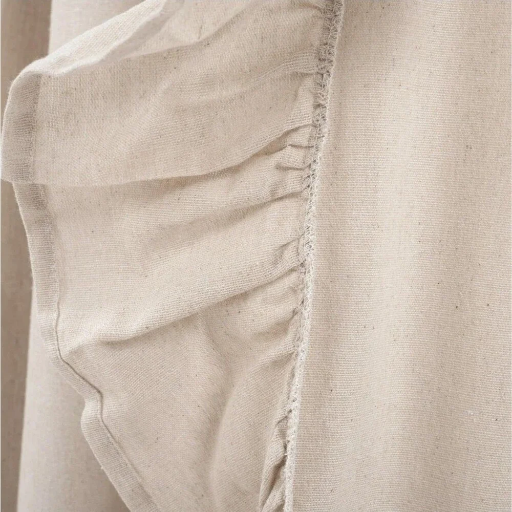 Lush Decor Linen Ruffle Window Curtain Panel (Single Panel), 84